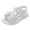 White, variant on WUANDIXFA Dress Shoes for Girls Sandals Flower Chunky Open Toe Summer Dress Shoes for Toddler Little Big Kid Size US 2,White