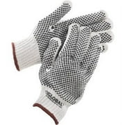Global Industrial PVC Dot Knit Gloves, Double-Sided, Black, Large, 1-Dozen