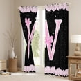 thumbnail image 3 of Manfei Personalized Gifts Bowtie Blackout Curtains Set of 2 (52x84 Each),Bowknot Latter W Window Curtains,Pink Sparking Print Curtains and Drapes For Princess,Lightweight Room Decoration, 3 of 6