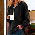 thumbnail image 2 of 2023 New Women's Hooded Loose Casual Half-zip Fleece Long Sleeved Sweatshirt To, 2 of 5