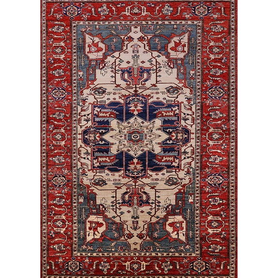 Ahgly Company Indoor Rectangle Mid-Century Modern Cranberry Red Oriental Area Rugs, 3' x 5'