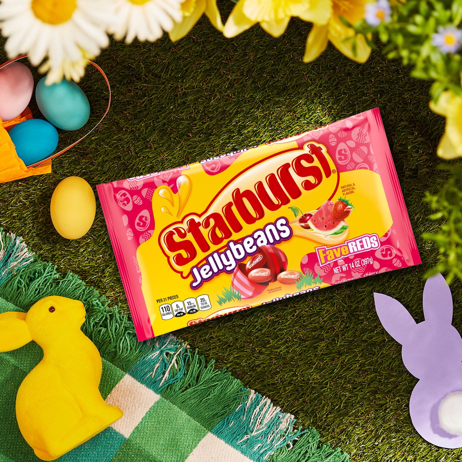 (3 pack) Starburst FaveREDs Jelly Beans Chewy Candy - 14 oz