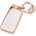 thumbnail image 1 of HAHDAXIA for Lexus Keychain Bling Gold White Key Fob Cover Soft TPU Full Protection Smart Key Fob Case Fit for Lexus RX is ES GS LS NX RS GX LX RC LC 2 3 4 Buttons Remote Smart Key Protector, 1 of 6