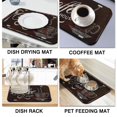 thumbnail image 4 of Coffee Black Vintage Pattern Coffee Bar Mat Accessories for Countertop Absorbent Hide Stain Dish Drying Mats for Kitchen Counter Draining Pad Under Coffee Maker Coffee Pot Espresso Machine 19.5x12in, 4 of 7