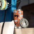 thumbnail image 3 of Hallween Spooky Black Cats Pumpkin Tumbler with Straw, Spooky Black Cats Pumpkin Stainless Steel Double Walled Vacuum Insulated Cup, Spooky Holiday Gifts for Women Men, 3 of 7