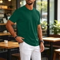 thumbnail image 6 of Mens Shirts Ultra Soft Plain Tshirts for Men Cooling Crew Neck Casual Basic Tee Shirt Undershirt Dark Green 2XL, 6 of 6