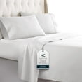 thumbnail image 1 of HC COLLECTION Full Size Bed Sheets, 4 pc Bed Sheets & Pillowcases Set - Machine Washable for Easy Care - Soft & Breathable All Season Microfiber Sheets with Deep Pockets - White, 1 of 4