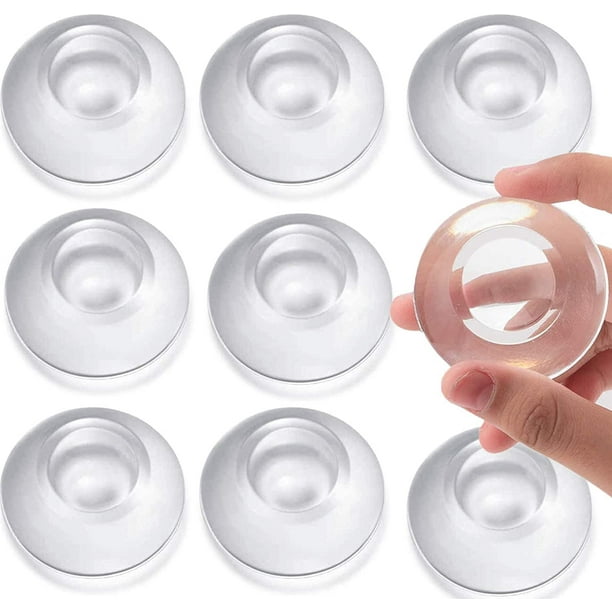 Tope de puerta de pared, 5 x 1,2 cm, tope de puerta transparente, tope de puerta adhesivo, amortiguador de golpes, protección de puerta, manija de puerta para cocina, baño, oficina (redondos, 9