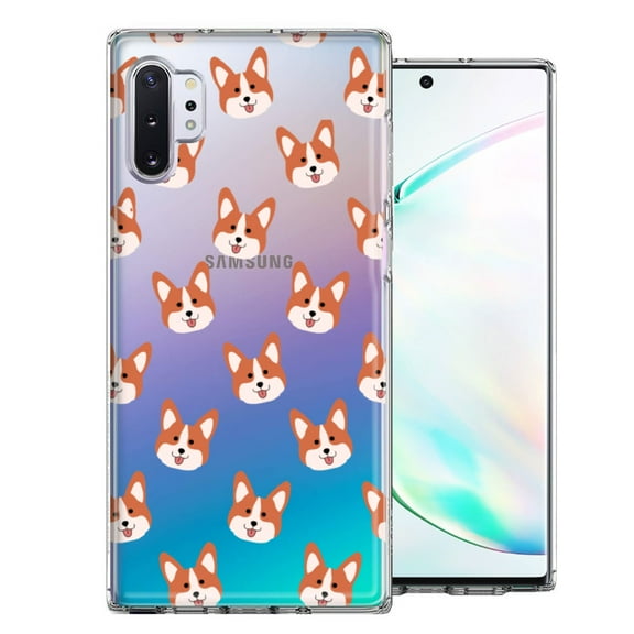 MUNDAZE For Samsung Galaxy Note 10 Plus Shiba Inu Polkadots Design Double Layer Phone Case Cover