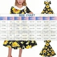 thumbnail image 2 of Avrntaa Little Girls Short Sleeve Dress Summer Cute Sunflower Print Maxi Dresses Flowy Ruffle A-Line Dress for 5-14Y, 2 of 6