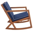 thumbnail image 4 of SAFAVIEH Vernon Outdoor Patio Rocking Chair, Natural/Navy, 4 of 10