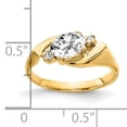 thumbnail image 2 of Primal Gold 14 Karat Yellow Gold 7x5mm Oval Cubic Zirconia and AAA Diamond Ring, 2 of 4