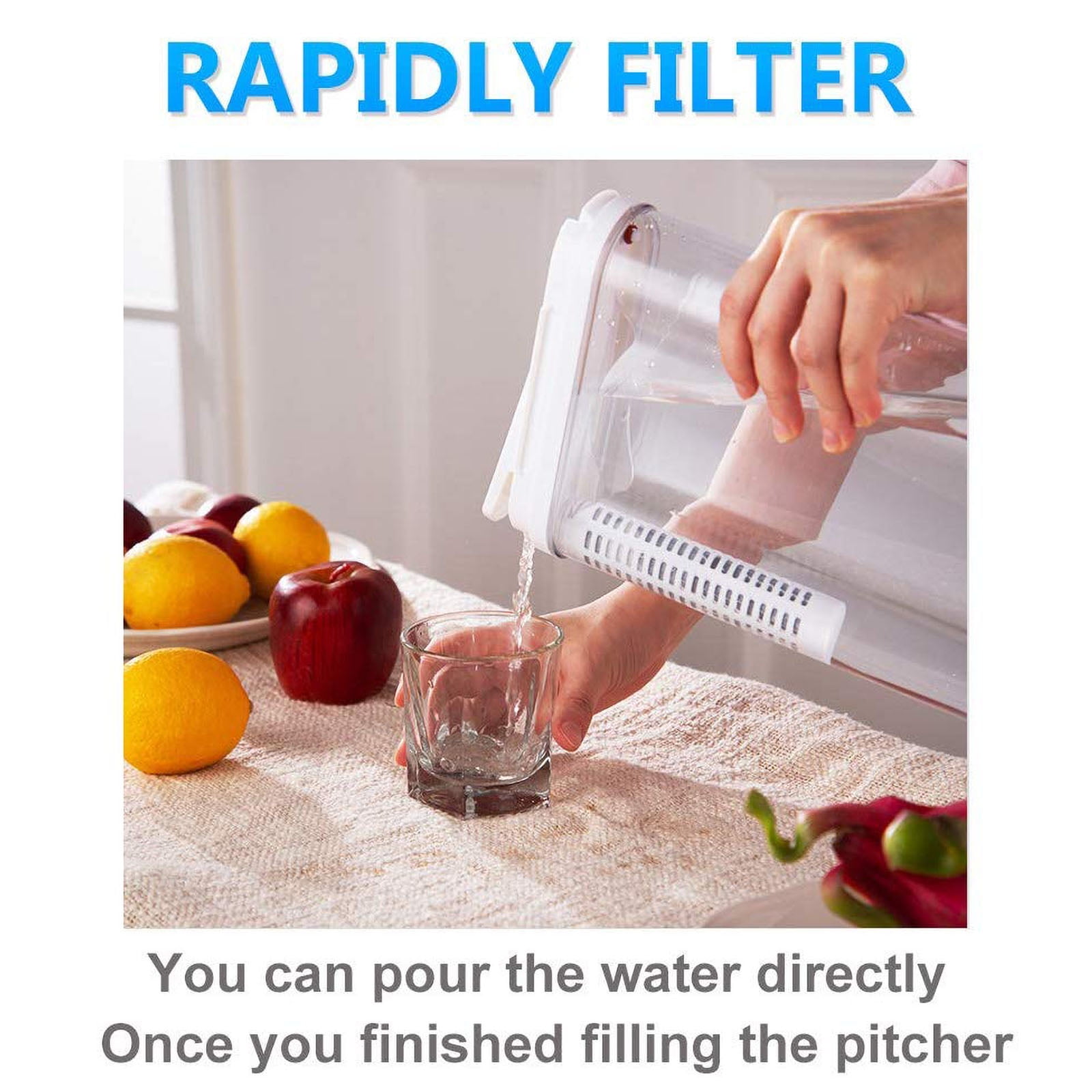 Kepooman Drinking Water Filter Tank, Stream Filter Water Pitcher, 3-Stage Compound Filter, Food Standard As Abs, No Bpa, Easy To Handle, 1.2 Liter, White Kepooman Drinking Water Filter Tank, Stream Filter Water Pitcher, 3-Stage Compound Filter, Food Standard As Abs, No Bpa, Easy To Handle, 1.2 Liter, White