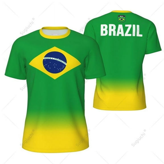 Sports Mesh T-shirt Brazil Flag For Running Bike Soccer Tennis Football Fitness Tees 3D Printed Custom