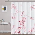 thumbnail image 3 of Marble Shower Curtain for Bathroom Modern Decorative Shower Curtain Set with Hooks Rio Red and White Shower Curtains Rose Red Waffle Shower Curtain for Women Hotel Water Repellent 72x72, 3 of 6