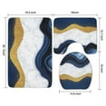 thumbnail image 3 of Blue White Gold Marble Pattern Bathroom Rugs Sets 3 Piece,Toilet Cover Set,Absorbent Non Slip Bathroom Mats Sets with U-Shaped Contour Rug Toilet Rug Set, 3 of 5