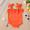 thumbnail image 4 of Utlike Girls Swimwear Summer Toddler Ruffles Flowers Prints One-Piece Swimwear Beach One-Piece Swimsuit Bikini Girls Matching Beach Bathing Suit Size 18 Months-24 Months, 4 of 7