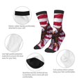 thumbnail image 3 of Zufioo USA Eagle with Spread Wings Print Children's Mid-tube Socks, Contrast Color High Elastic Sports Socks - Sweat-absorbent, Warm, Suitable for Children Aged 6-10, 3 of 5