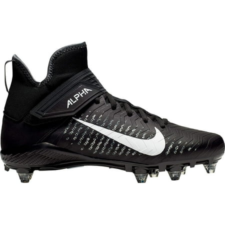 Nike Mens Alpha Menace Pro 2 Mid Football Cleats 7.5 Black/White