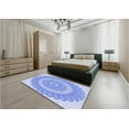 thumbnail image 5 of Ahgly Company Machine Washable Indoor Round Transitional Sky Blue Area Rugs, 7' Round, 5 of 7