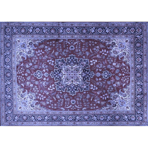 Ahgly Company Machine Washable Indoor Rectangle Medallion Blue Traditional Area Rugs, 2' x 3'