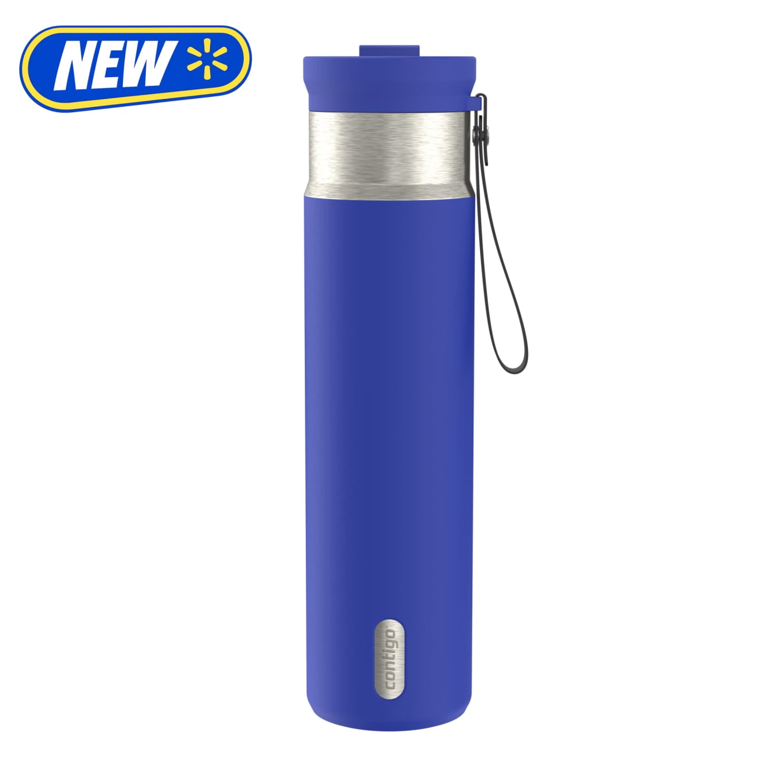 Contigo 28oz DualSip Insulated Stainless Steel Water Bottle with Built-In Straw and Drink Opening Wild Indigo Blue/Silver
