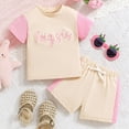 thumbnail image 2 of Kaprioy Girls Summer Outfits Toddler Baby Girl Clothes Big Sis Short Sleeve T Shirt Top and Shorts Matching Sister Summer Outfit, 2 of 7