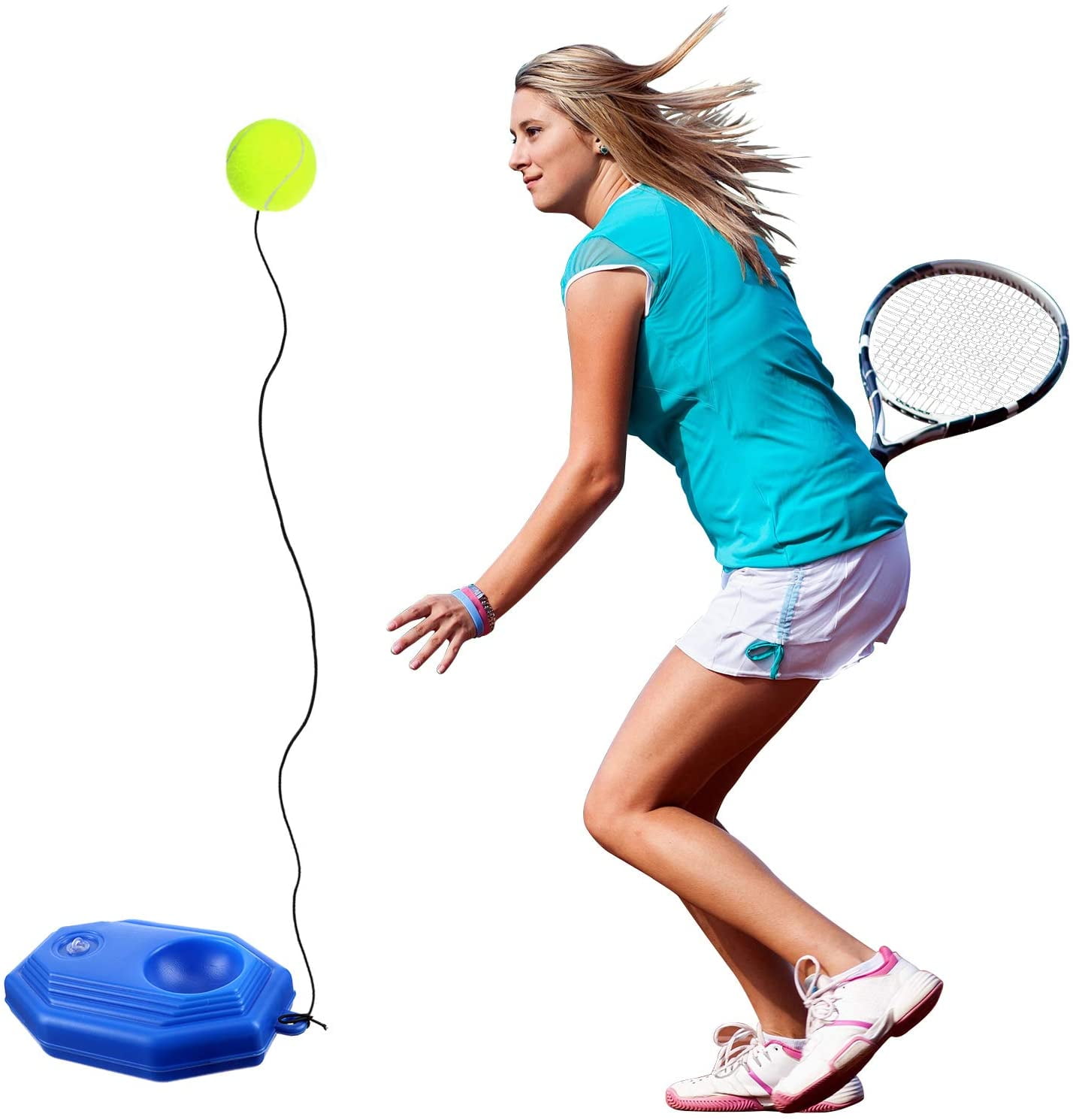 4 Pieces Rubber Tennis Exercise Rebounder Balls Indoor Training Ball Tools 