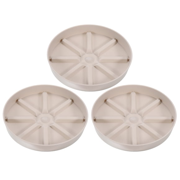 Platillos para macetas Uxcell de 6 pulgadas, paquete de 3, bandeja de goteo redonda de plástico para macetas, blanca