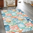 thumbnail image 2 of Coastal Area Rugs 4'x6', Washable Small Throw Rugs for Office Bathroom, Nautical Summer Beach Coral Starfish Shell Indoor Outdoor Rug Non-Slip Low Pile Carpet Runner Reversible Floor Mats, 2 of 8