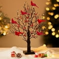 thumbnail image 3 of 2025 Vintage Glowing Tree with Cardinals and Berries,LED Vintage Glowing Tree,An surely Cardinal Tree for Holiday Home Decor, 3 of 11