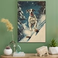 thumbnail image 2 of Greyhound Cute Dog Skiing Stretched Canvas Size 8x12 – Retro Greyhound Dog Batter in Action With Skiing for Themed Living Room, 2 of 5