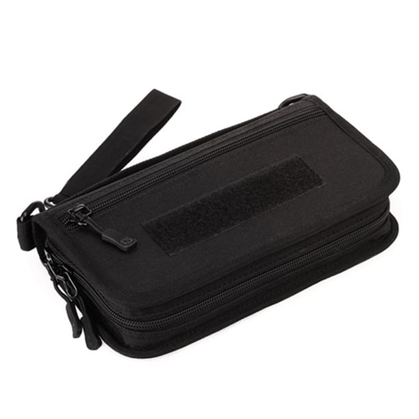 Eigraketly Cartera de mano, bolso de mano, bolsa de deporte al aire libre, cremallera, camuflaje, tarjeta bancaria, soporte de almacenamiento de dinero, Escalada Negro Eigraketly OD024225-01