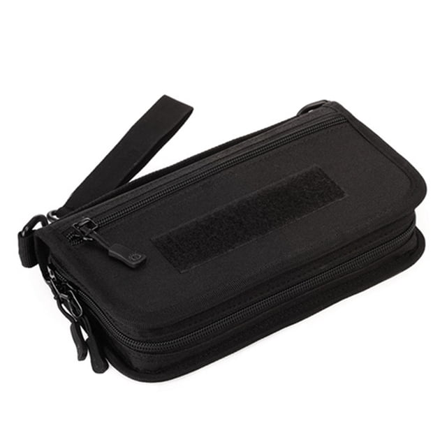 Eigraketly Cartera de mano, bolso de mano, bolsa de deporte al aire libre, cremallera, camuflaje, tarjeta bancaria, soporte de almacenamiento de dinero, Escalada Negro Eigraketly OD024225-01
