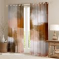 thumbnail image 2 of Manfei Abstract Watercolor Art Blackout Curtains Set of 2 (52x84 Each), Aesthetic Ombre Curtain, Beige Brown Orange, 2 of 6