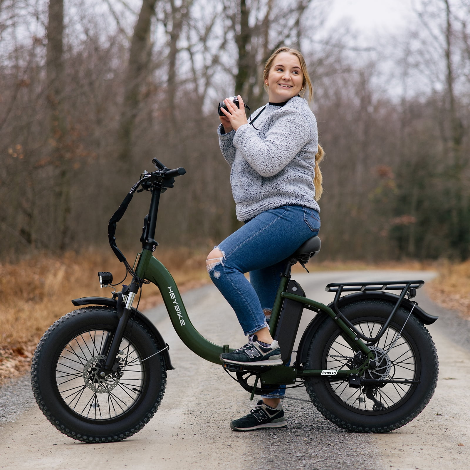 Heybike Ranger 2.0 Electric Bike for Adults, 1400W Peak Motor Foldable Ebike with 600Wh Removable Battery, 20" Fat Tire All-Terrain Electric Bicycle with Front Suspension, UL 2849