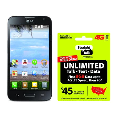 Refurbished Straight Talk LG Ultimate 2 Android Prepaid Smartphone with BONUS $45/30-Day Plan