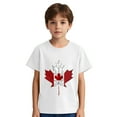 thumbnail image 5 of Girls Canada Day Maple Leaf Tshirts Summer Short Sleeve Patriotic Shirts Kids Crew Neck Cotton T-Shirts White， 5 Years, 5 of 7