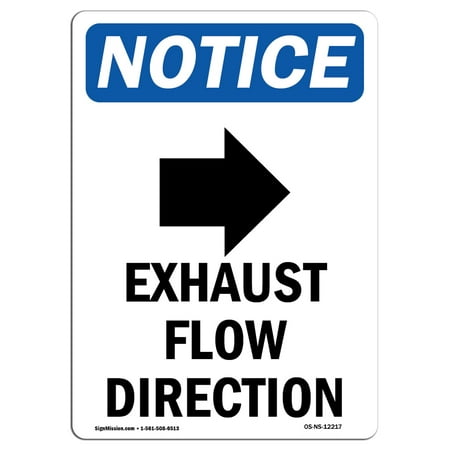 OSHA Notice Sign - Exhaust Flow Direction Sign With Symbol 18