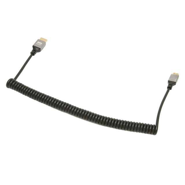 Mini HD Multimedia Interface Spring Adapter Cable, 4K 60Hz 18 Gbps High Definition Multimedia Interface Cable For Camera Mini Male To HD Male Spring Cable