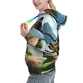 thumbnail image 2 of Fotbe Lake Forest Dinosaur A Pattern Womens Long Sleeve Hoodie, Pullover Hooded Sweatshirt, Kangaroo Pocket Hoodie with Eye-catching Drawstrings-Small, 2 of 7