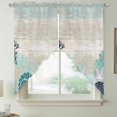 thumbnail image 5 of Summer Marine Life Swag Valances for Windows 2 Pack Ocean Teal Coral Coastal Starfish Blue Conch Retro Swag Kitchen Curtains 45 Inches Long Rod Pocket Short Window Treatment for Kitchen 36"x45", 5 of 9