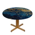 thumbnail image 3 of Chilfamy Blue Gold Marble Tablecloth Round Stone Texture Liquid Paint Glitter Artificial Waterproof Wipeable Table Cloth Cover Table Pad Cover for Dining Room  54-58, 3 of 8