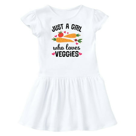 

Inktastic Just A Girl Who Loves Veggies Gift Toddler Girl Dress