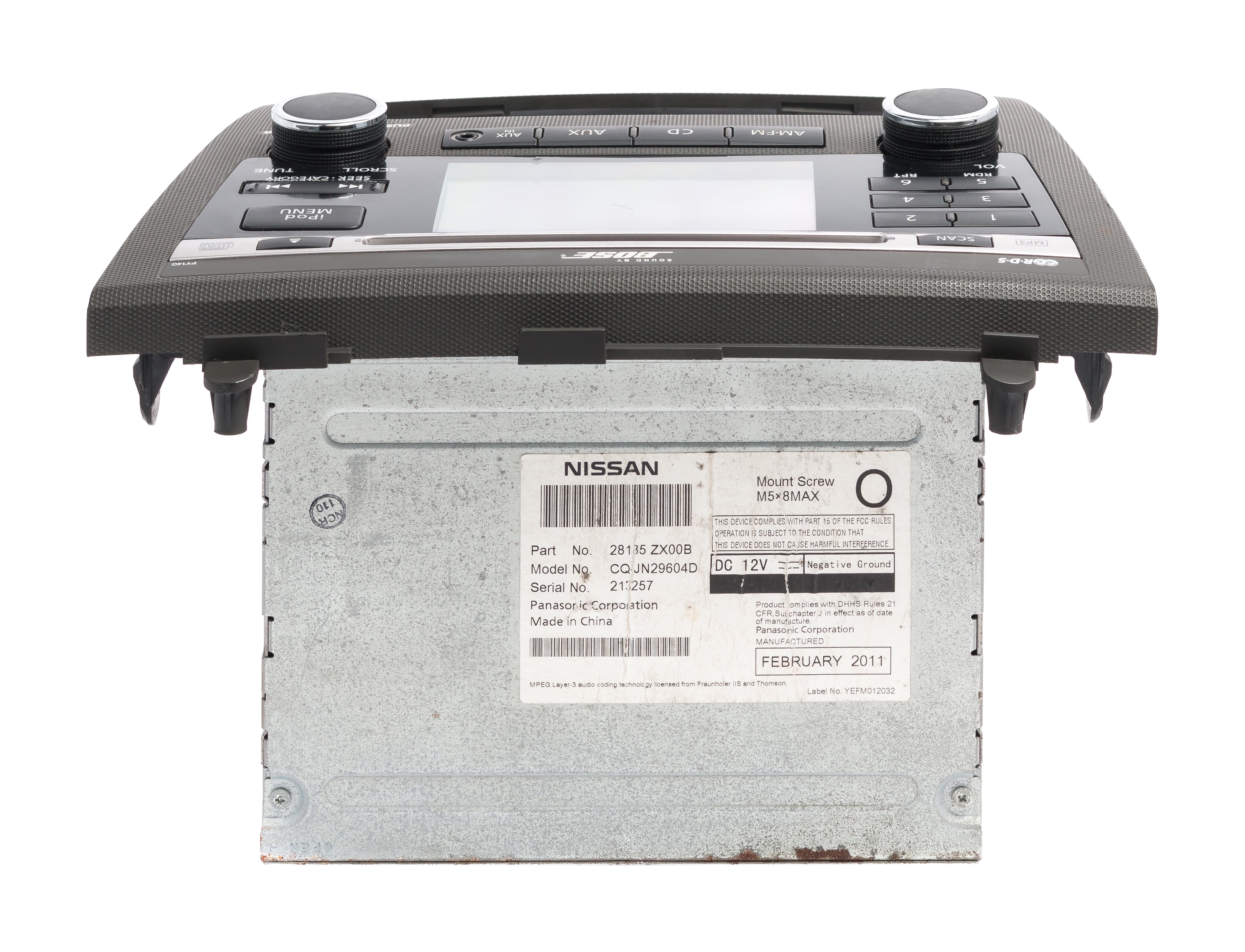 Restored 20102013 Nissan Altima AM FM Radio Single Disc CD w AUX Player 281852X00B PY14G (Refurbished)