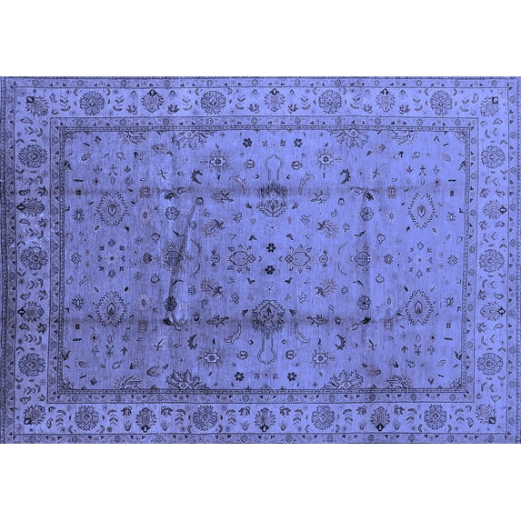 Ahgly Company Indoor Rectangle Oriental Blue Industrial Area Rugs, 3' x 5'