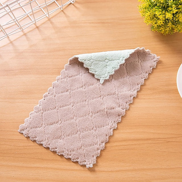 Kitchen Dish Towels, Super Absorbent Kitchen Towels, Coral Fleece Cleaning Wipes, Machine Washable