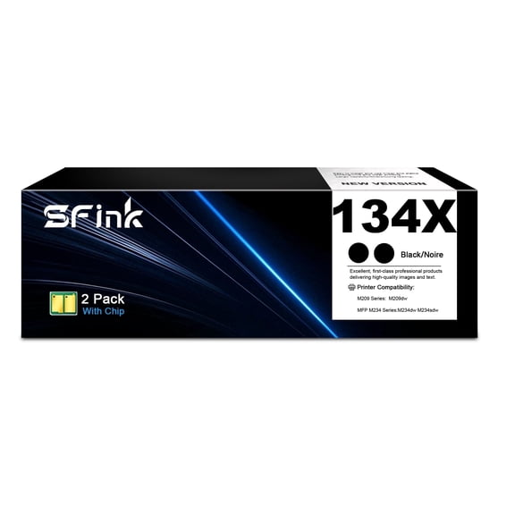 134X W1340X Toner Cartridge Black Compatible for HP134X 134A Toner Cartridges for Laser M209dw, MFP M234dw M234sdw Printers (2 Pack)