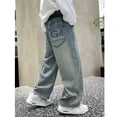 thumbnail image 6 of Mercatoo Boys Baggy Straight Jeans Classic Wide Leg Elastic Waist Y1k Denim Skater Streetwear Youth Trendy Loose Casual Pants, 6 of 8