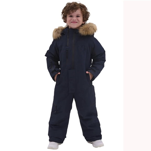 Boys Ski Winter Snowsuit Warm Windproof Insulated Romper Outdoor Ice Skating Play Clothes